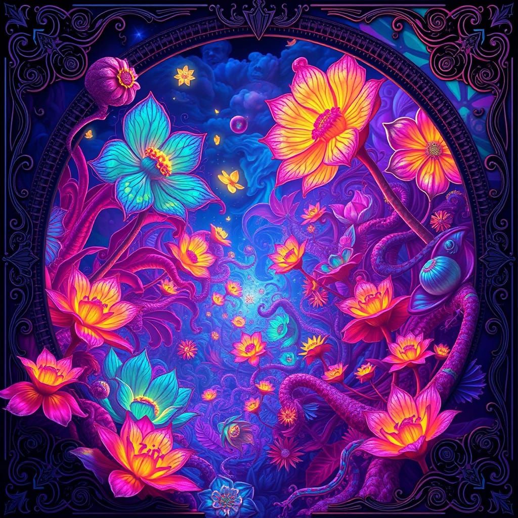 Luminous Dreamscapes in 5D Botanical Art