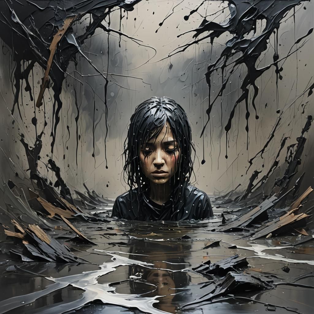 Surreal 3D Rendering of Anxiety and Change