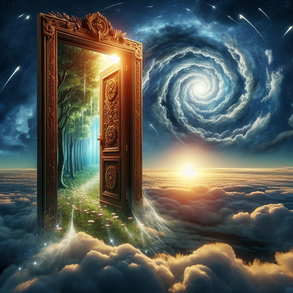 Grand Door Levitates in Celestial Juxtaposition