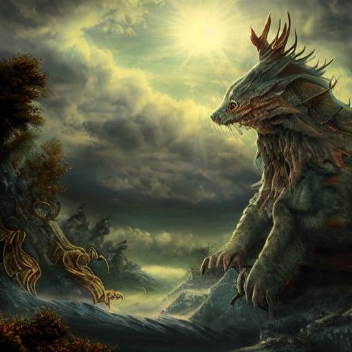 Magical Creature in a Cinematic Sky