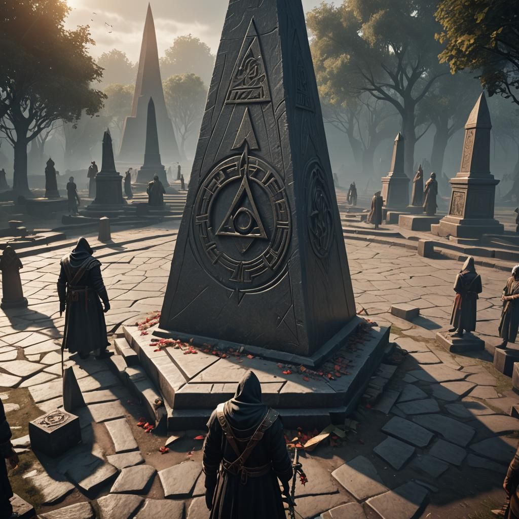 Cultist Bowing: 3D Cinematic Game Graphics