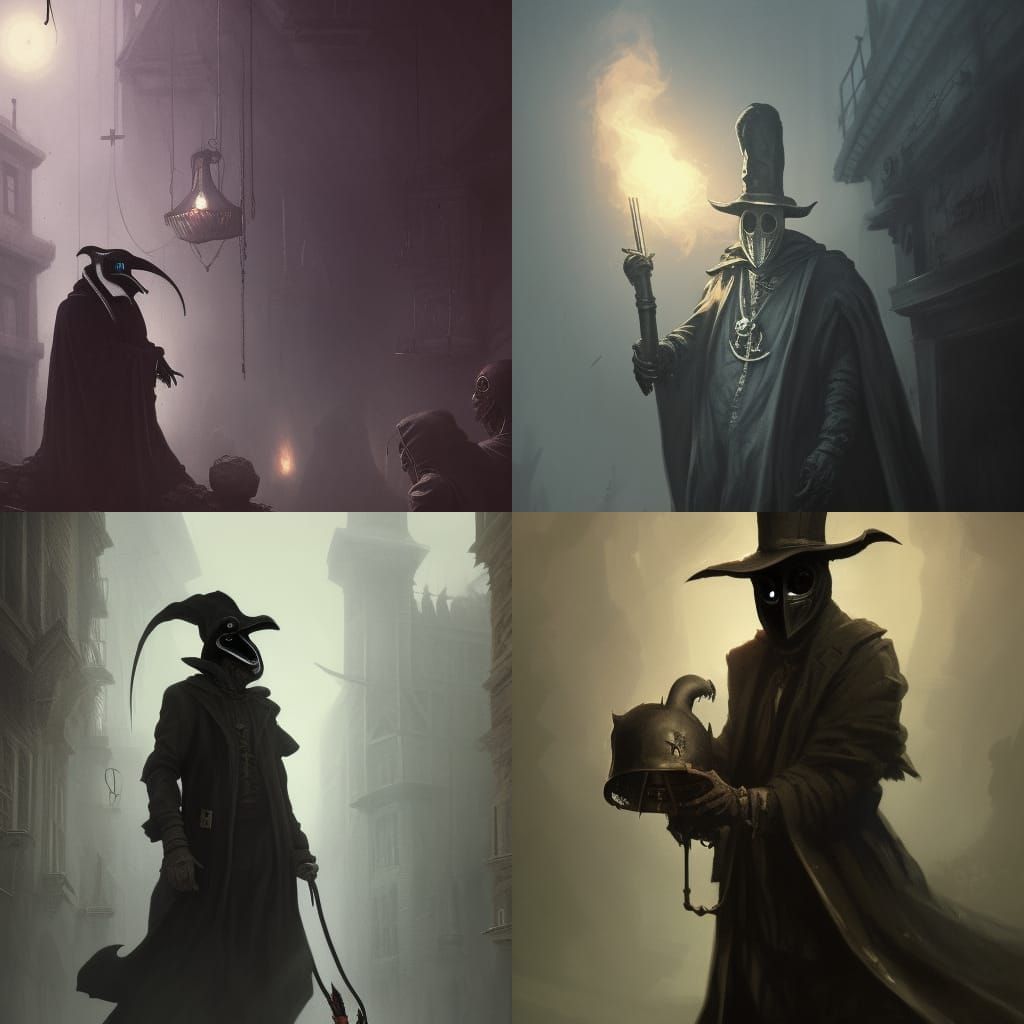 Dark Fantasy Plague Doctor in Goth Style