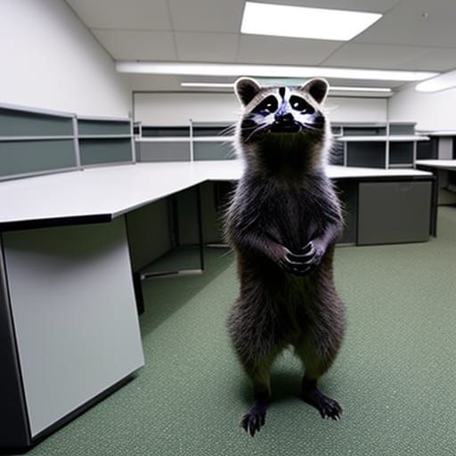 Raccoon in a High-Tech Environment