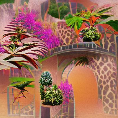 Surreal Exotic Garden Landscape