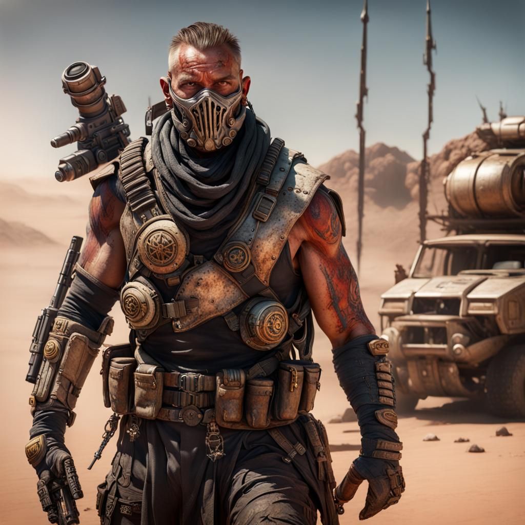 Far Future Warrior Portrait on Desert Planet