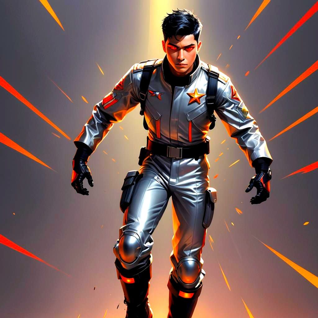 Silver Skinned Pilot in 3D Digital Art Style