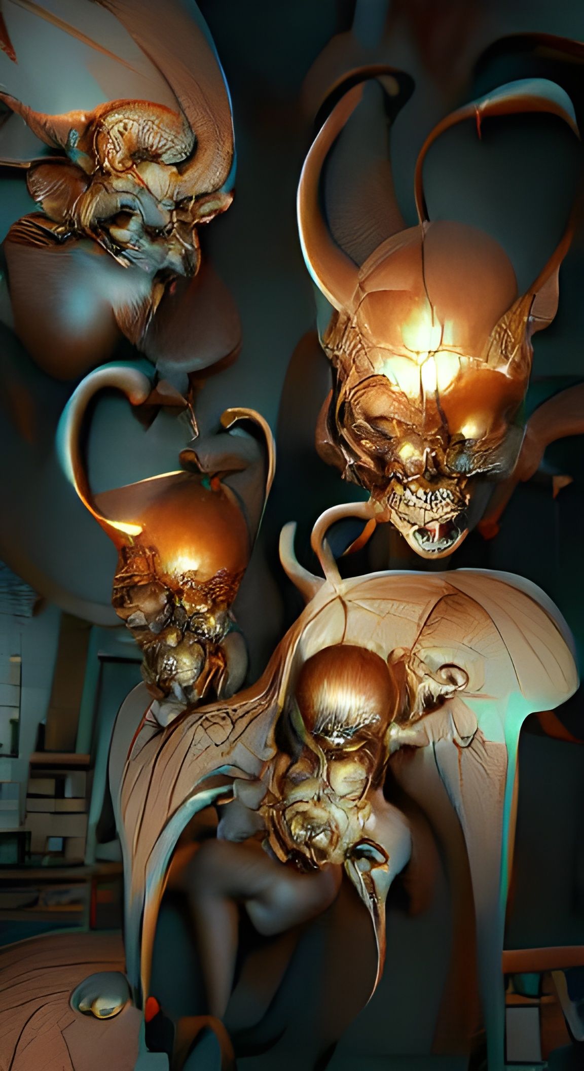 Ominous Figures in Art Nouveau Style