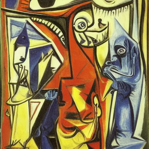 Ghoul's Descent into Night, in Surrealist Style