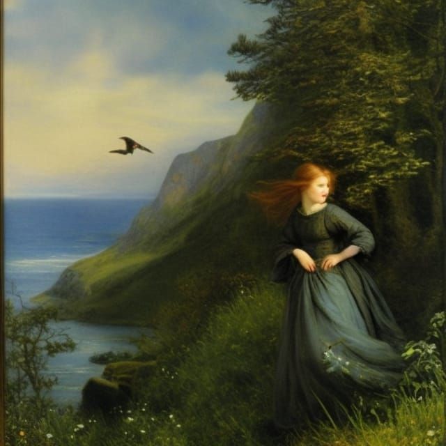 At the back of the north wind, art by Arthur hughes, detaile...