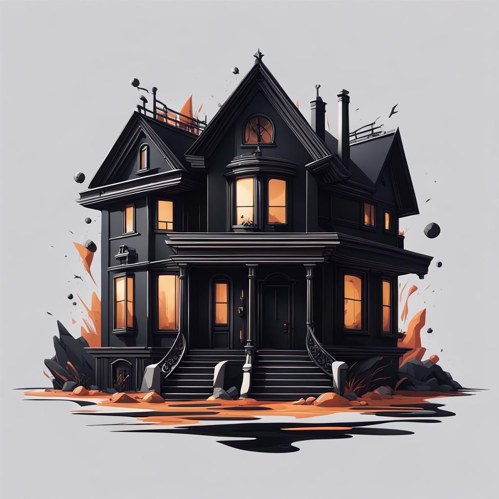 Minimalist Black House Logo in Vector Style