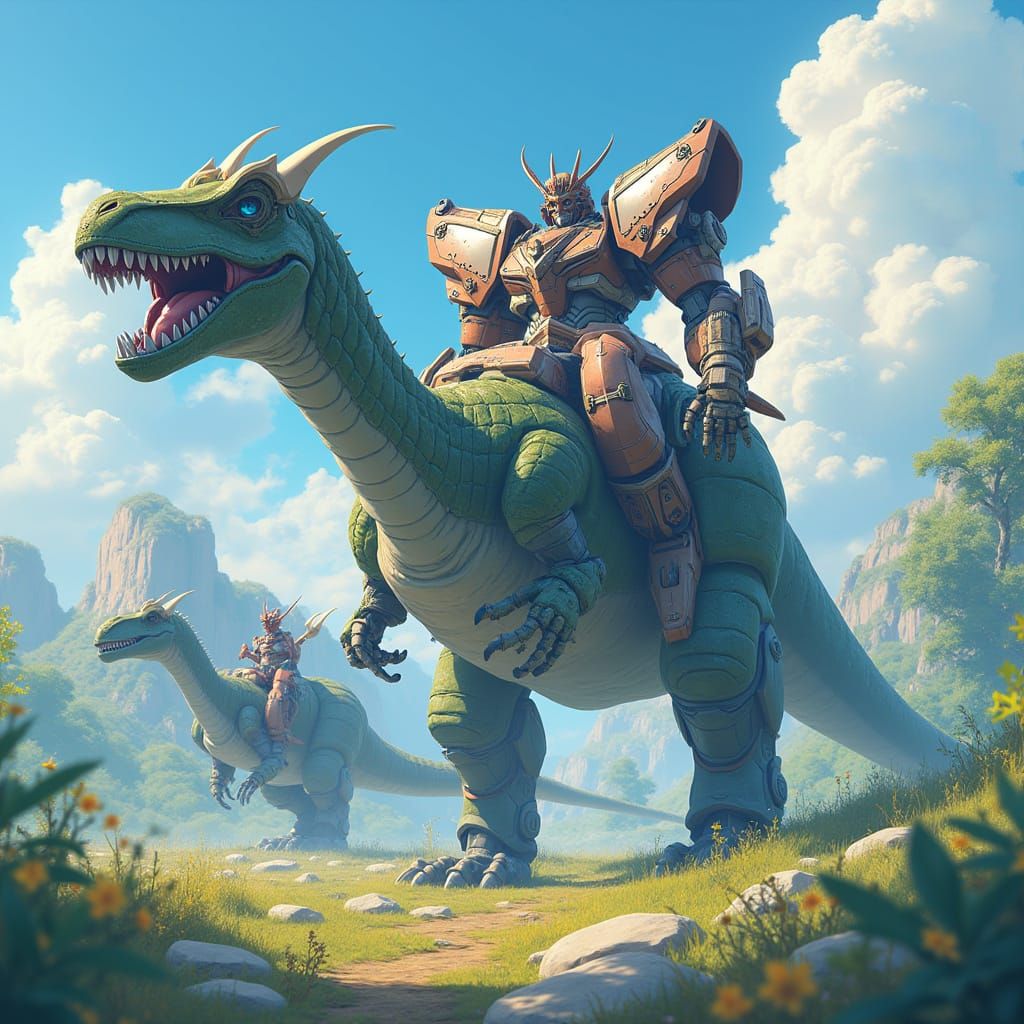 Anime Mecha Pilots and Dinosaurs in Runescape