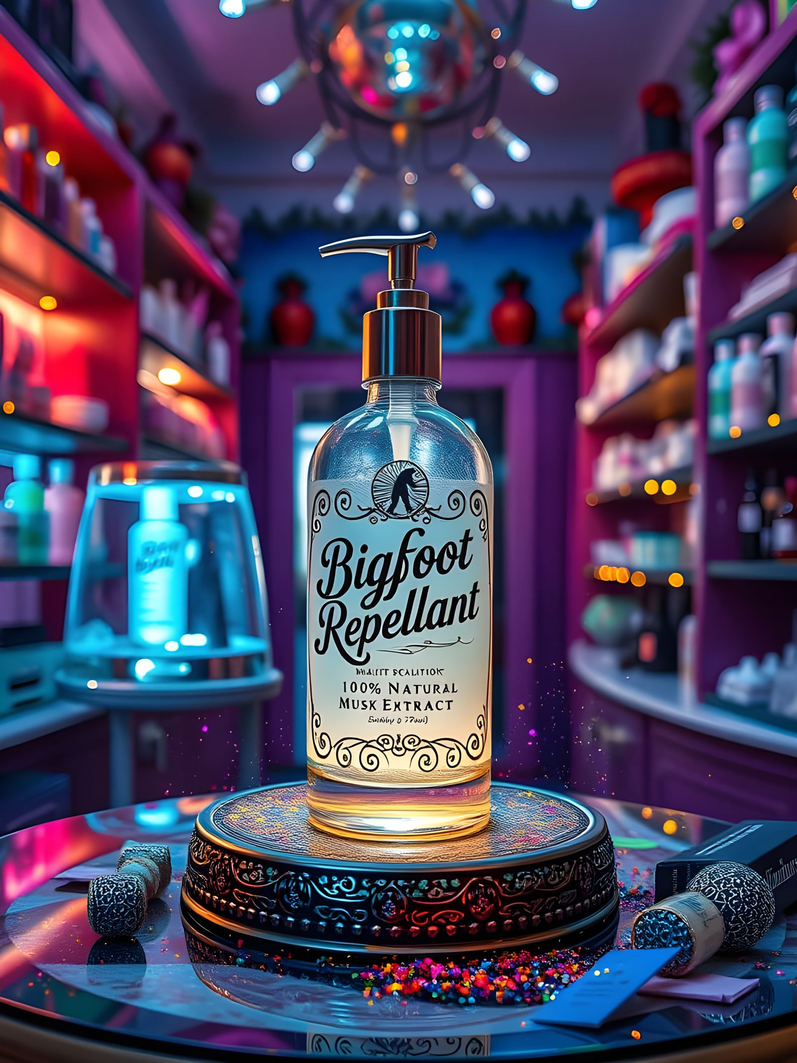 Whimsigoth Beauty Store Display with Glowing Musk Extract Lo...