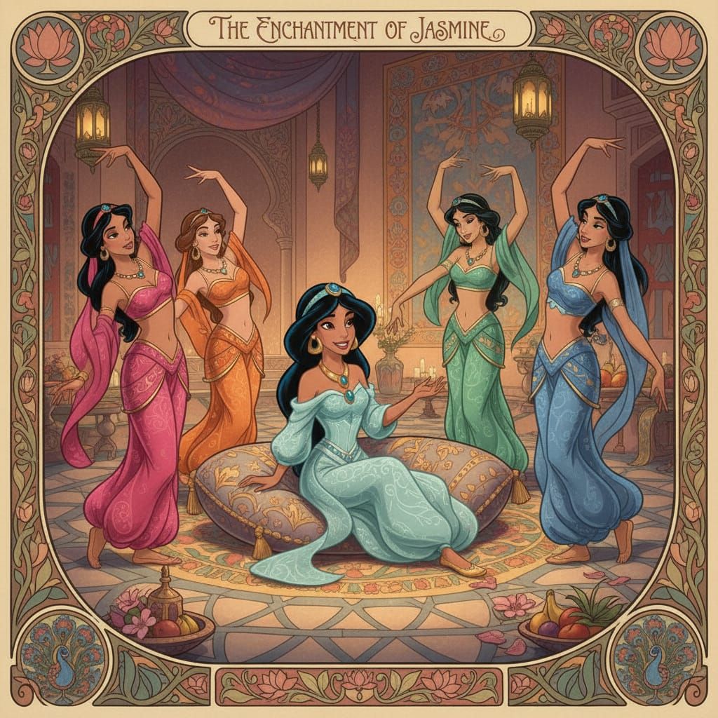 Princess Jasmine Enjoys a Harem Dance Performance