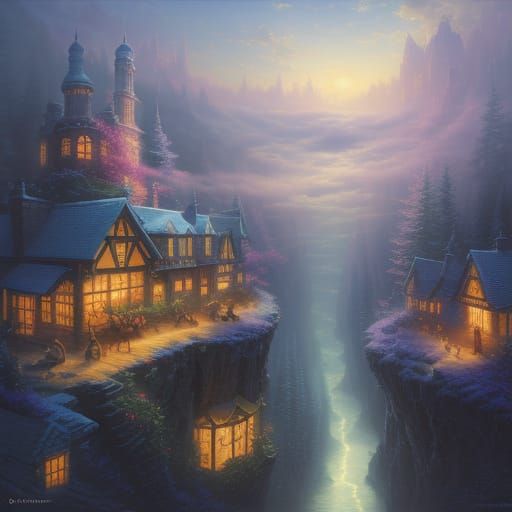 Whimsical KitKat Candy Bar with Fox and Cat in Dreamy Landsc...