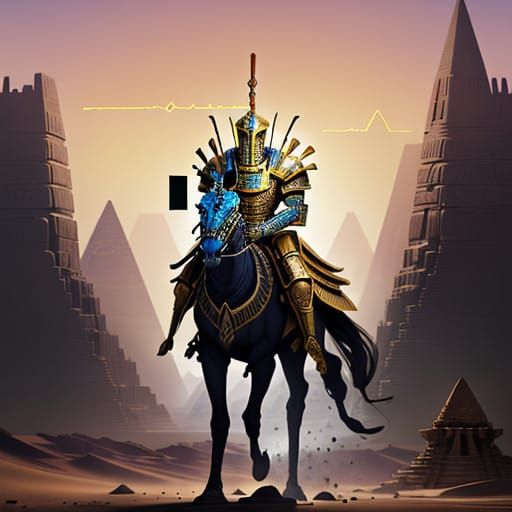 Regal Warrior in Ancient Egyptian-Inspired SCARAB Armor Set