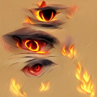 Intense Portrait of a Person with Fiery Eyes