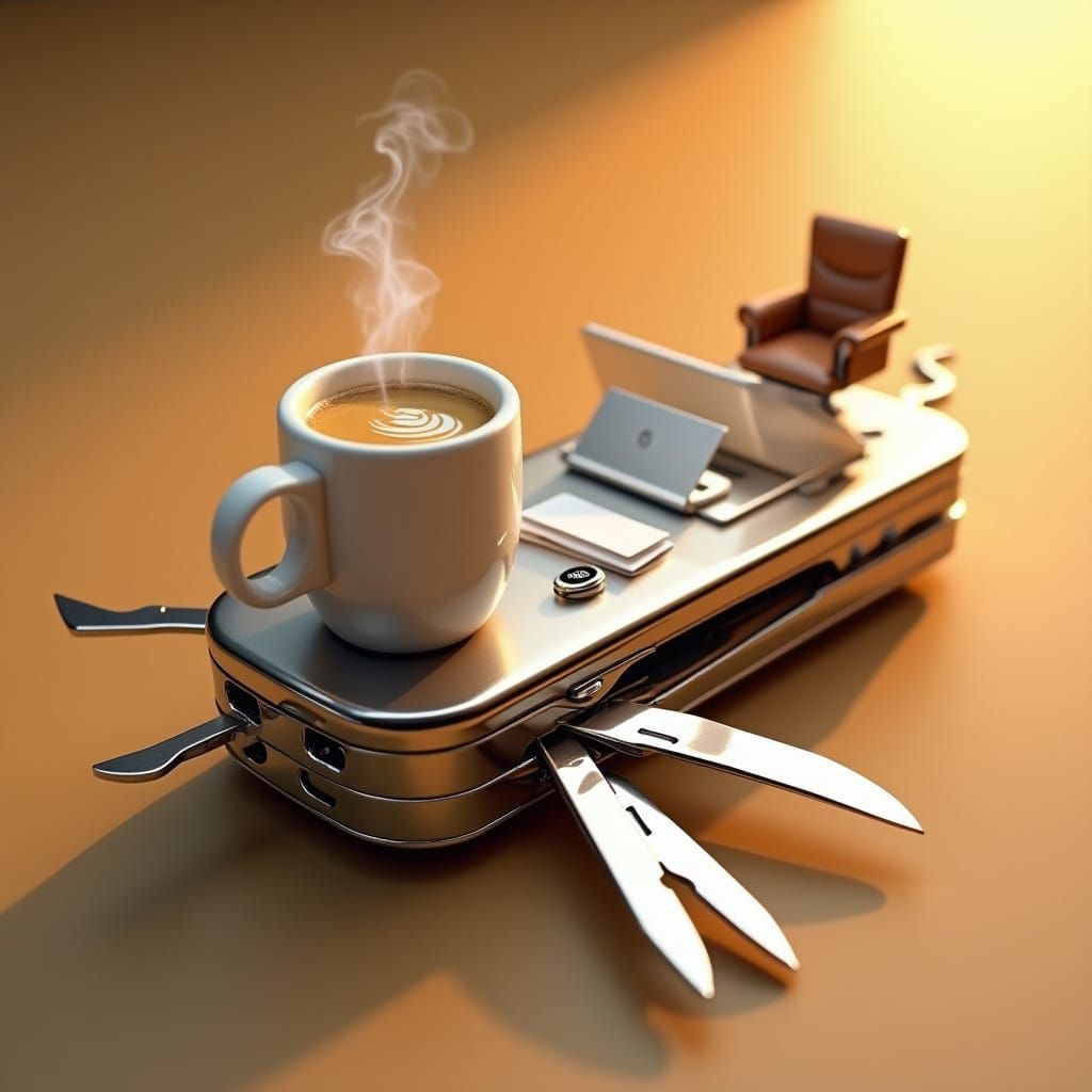 Swiss Army Knife with Modern Conveniences in Polished Metall...