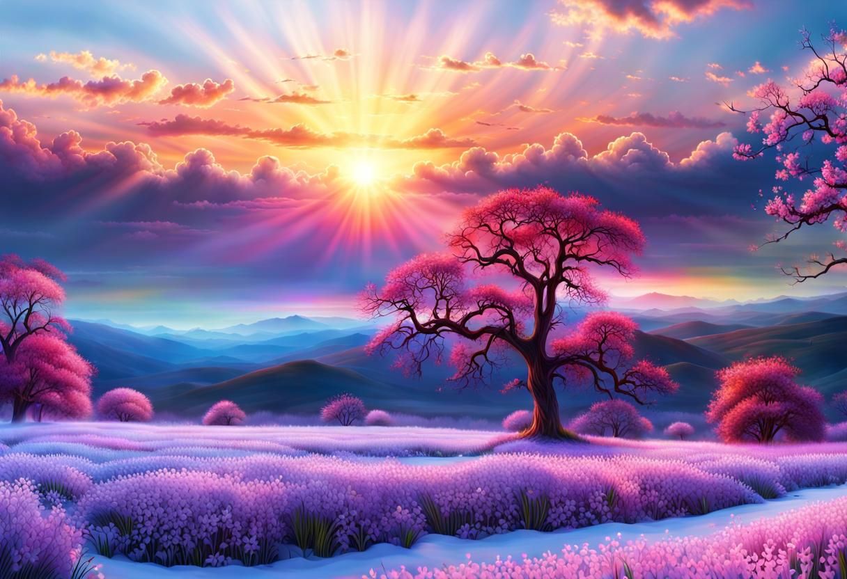Spring Sunset: Love, Forgiveness, Joy, Peace, Renewal
