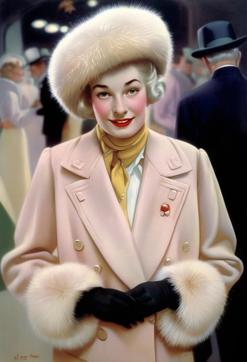 Vintage Illustration of a Woman in Peril