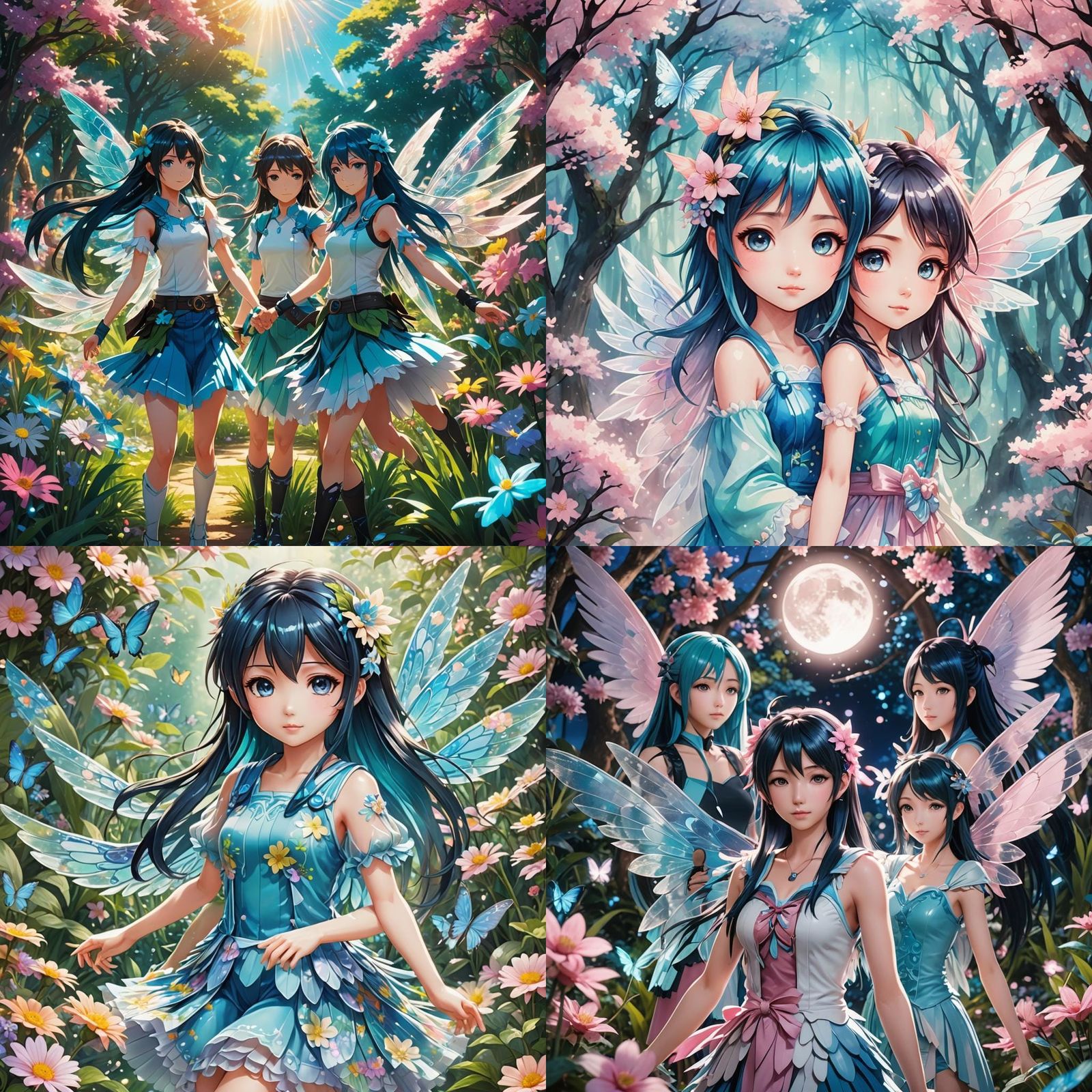 Chibi Anime Fairy in Cel-Shaded Style