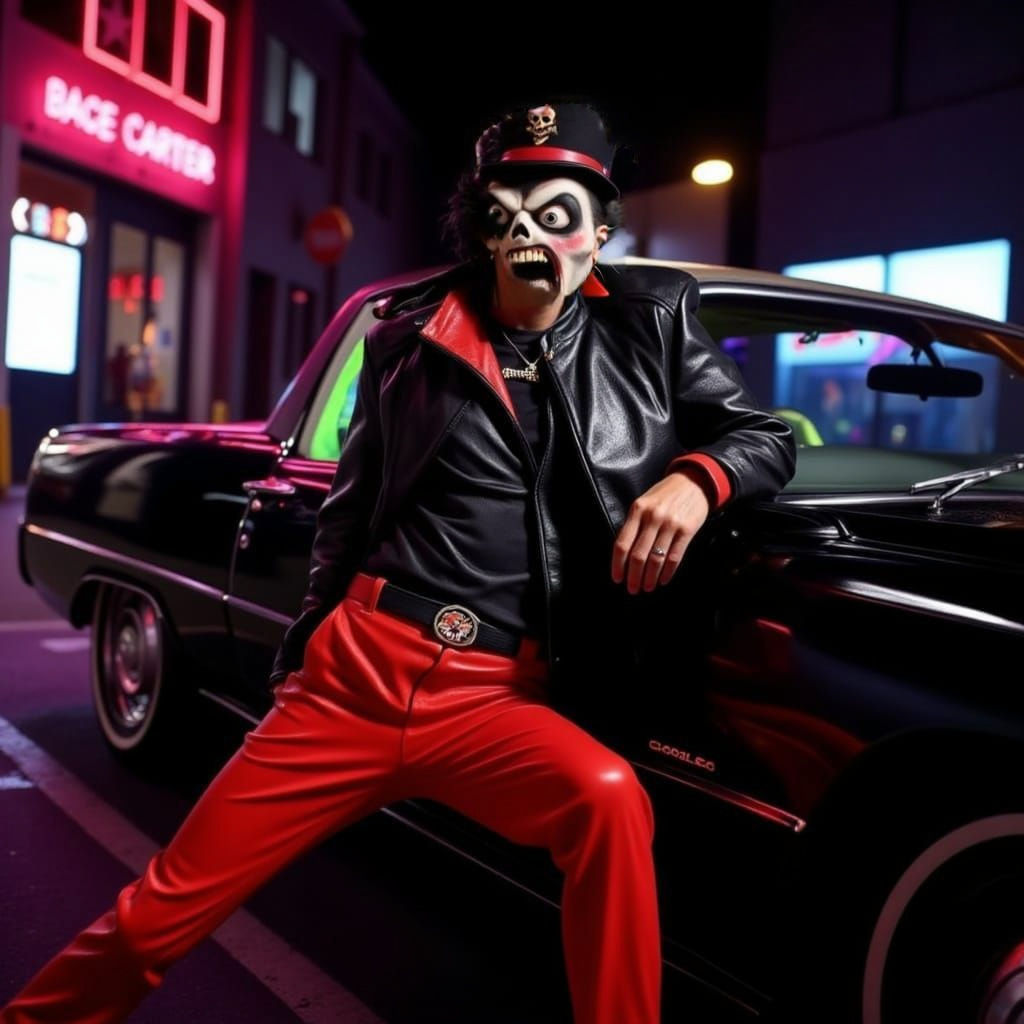 Gothic Vampire Brat Drives a Black Cadillac