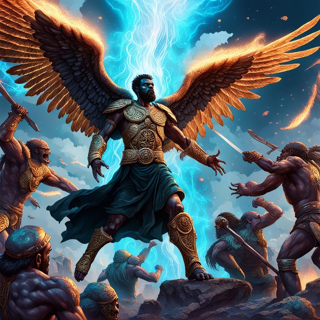 Fallen Angel Samyaza Battles Nephilim Giants