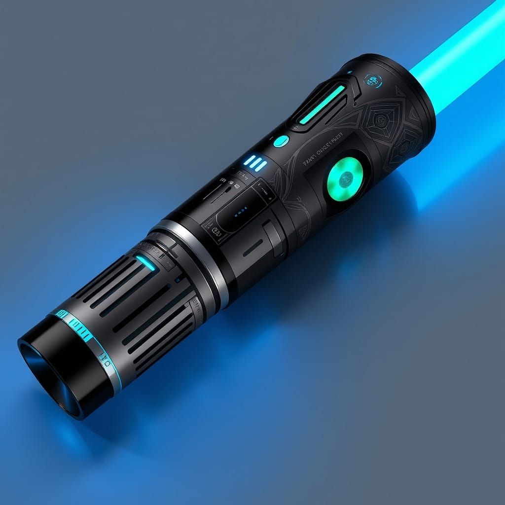 Elegant Star Wars Lightsaber Hilt in Industrial Design Style