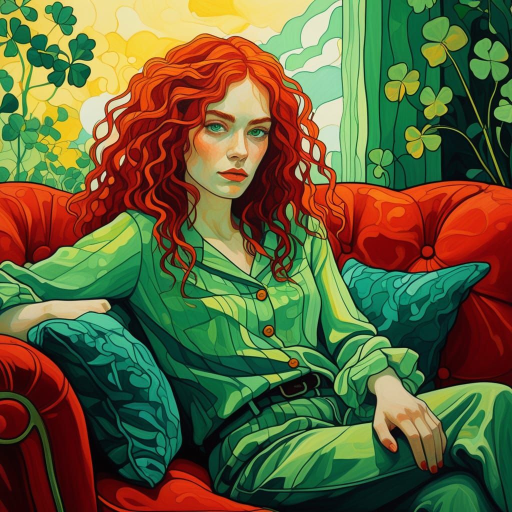 Fauvist Portrait of Irish Woman in Misty Room