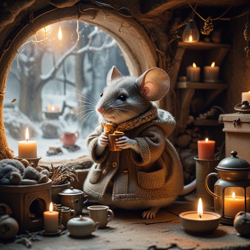 Cozy Winter Wonderland in Whimsical Style