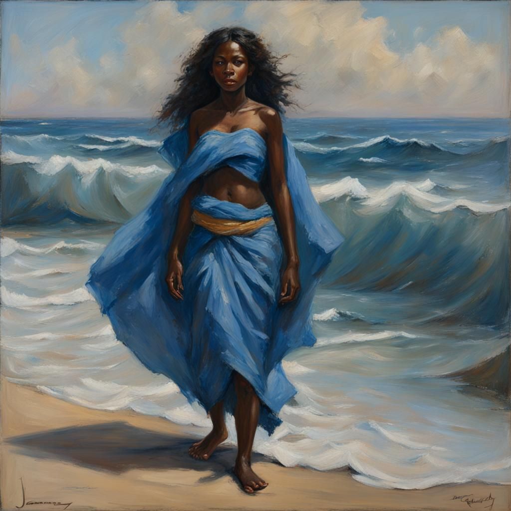 Yemanjá: Goddess of the Sea in Oil Painting