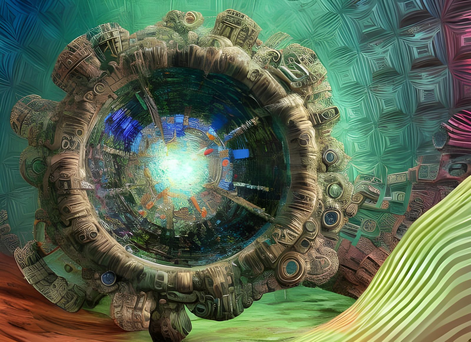 Geometric Abstract Concept Art in Polychromatic Style