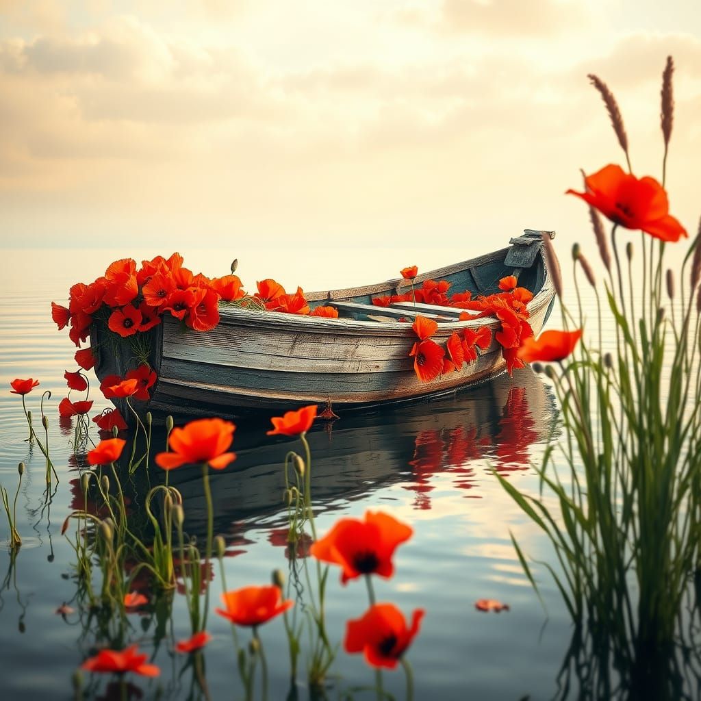 Serene Lake Landscape in Vibrant Colors