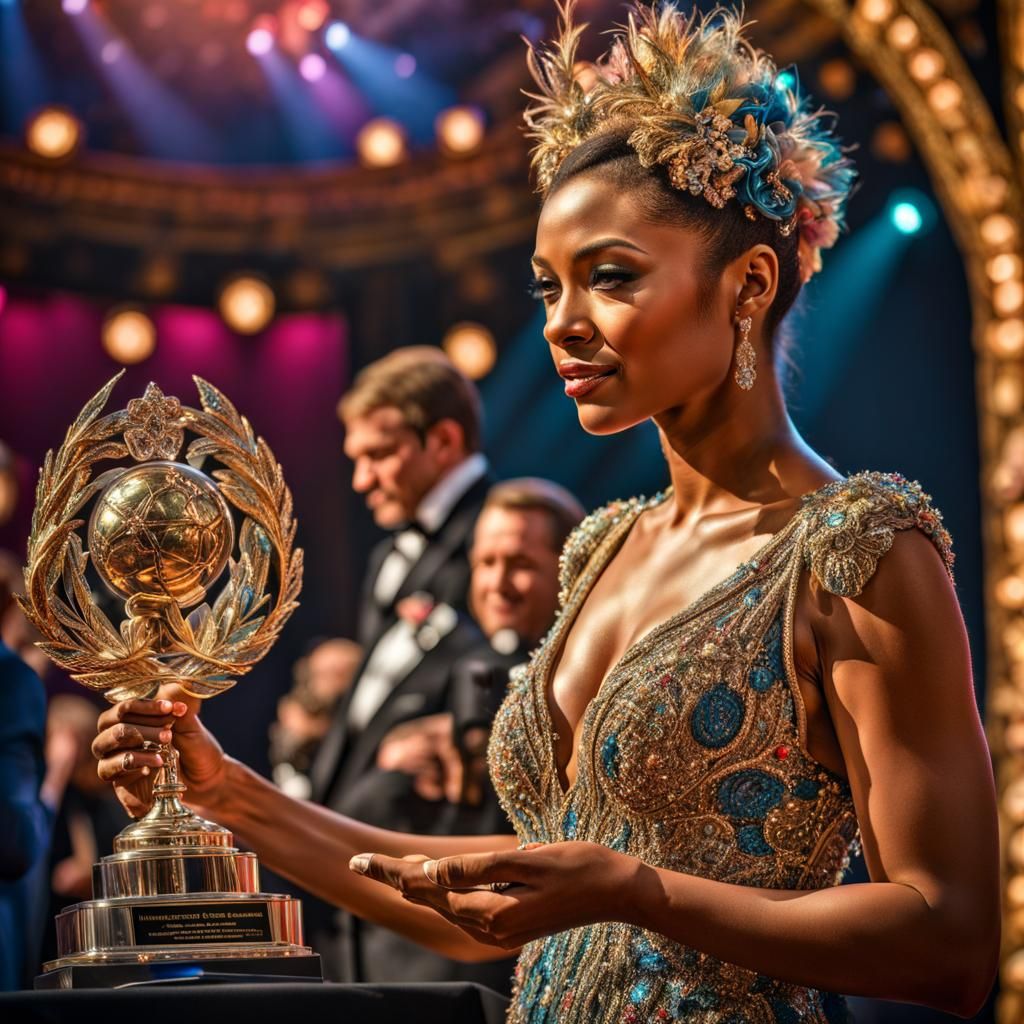 Celebrity Accepts Award with Volumetric Lighting