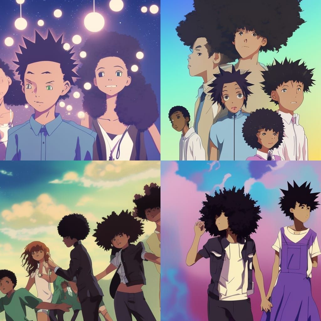 Teenagers at Prom in Studio Ghibli Anime Style