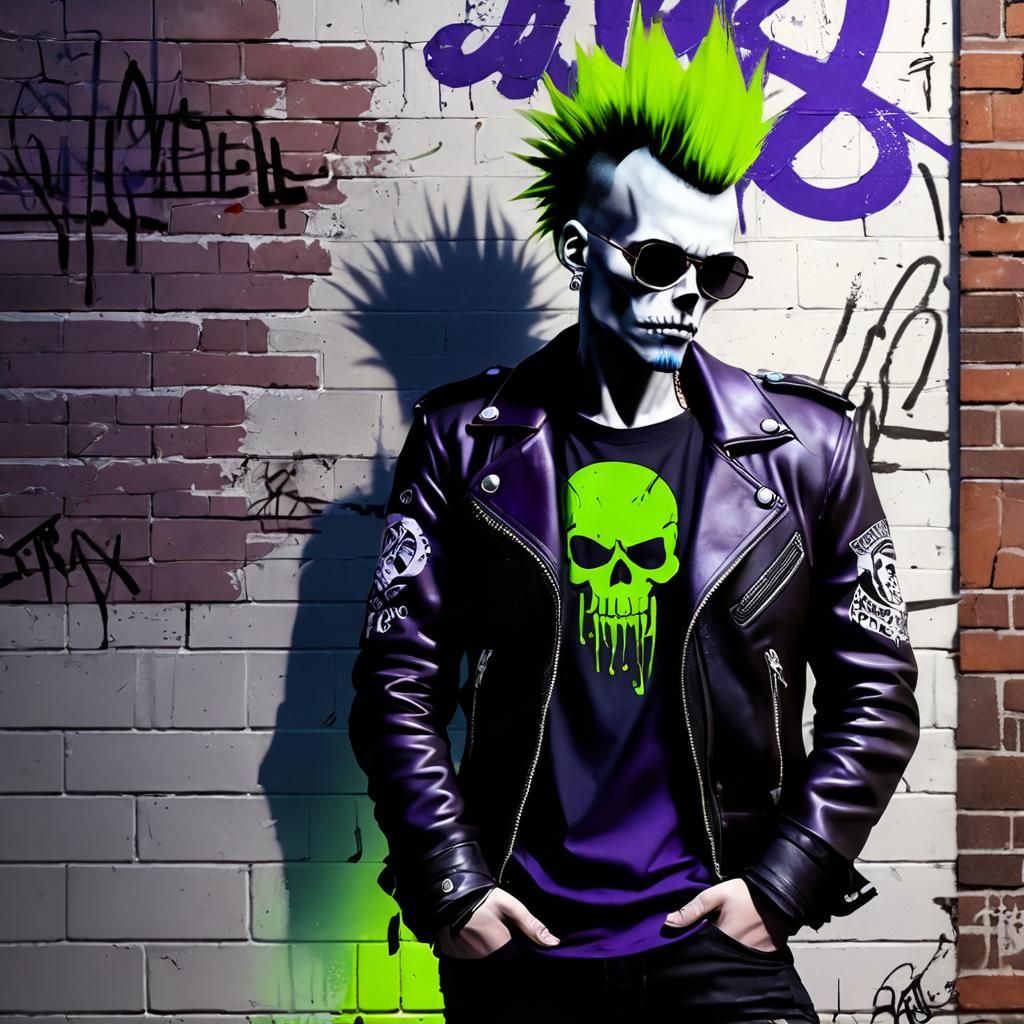 Punk Rocker with Mohawk in 3D Anime Style