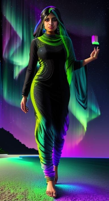 Realistic Portrait of a Lady in Traditional Indian Attire