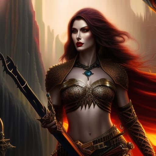 Gothic Jessica Biel Portrait in Fantasy Art Style