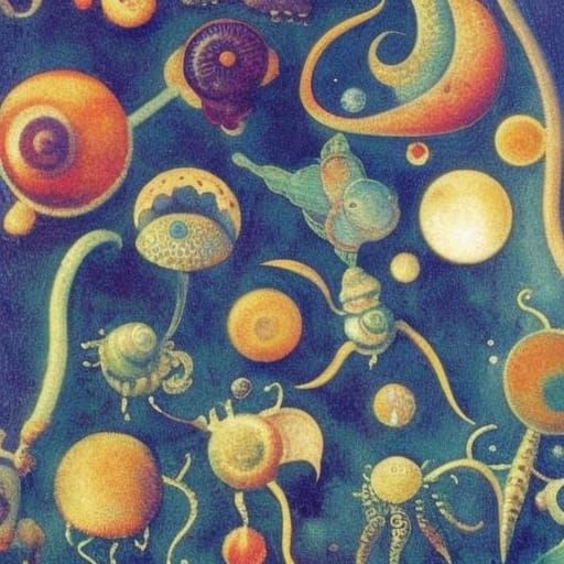 Sci-Fi Persian Miniature: Snails on the Creator's Nails