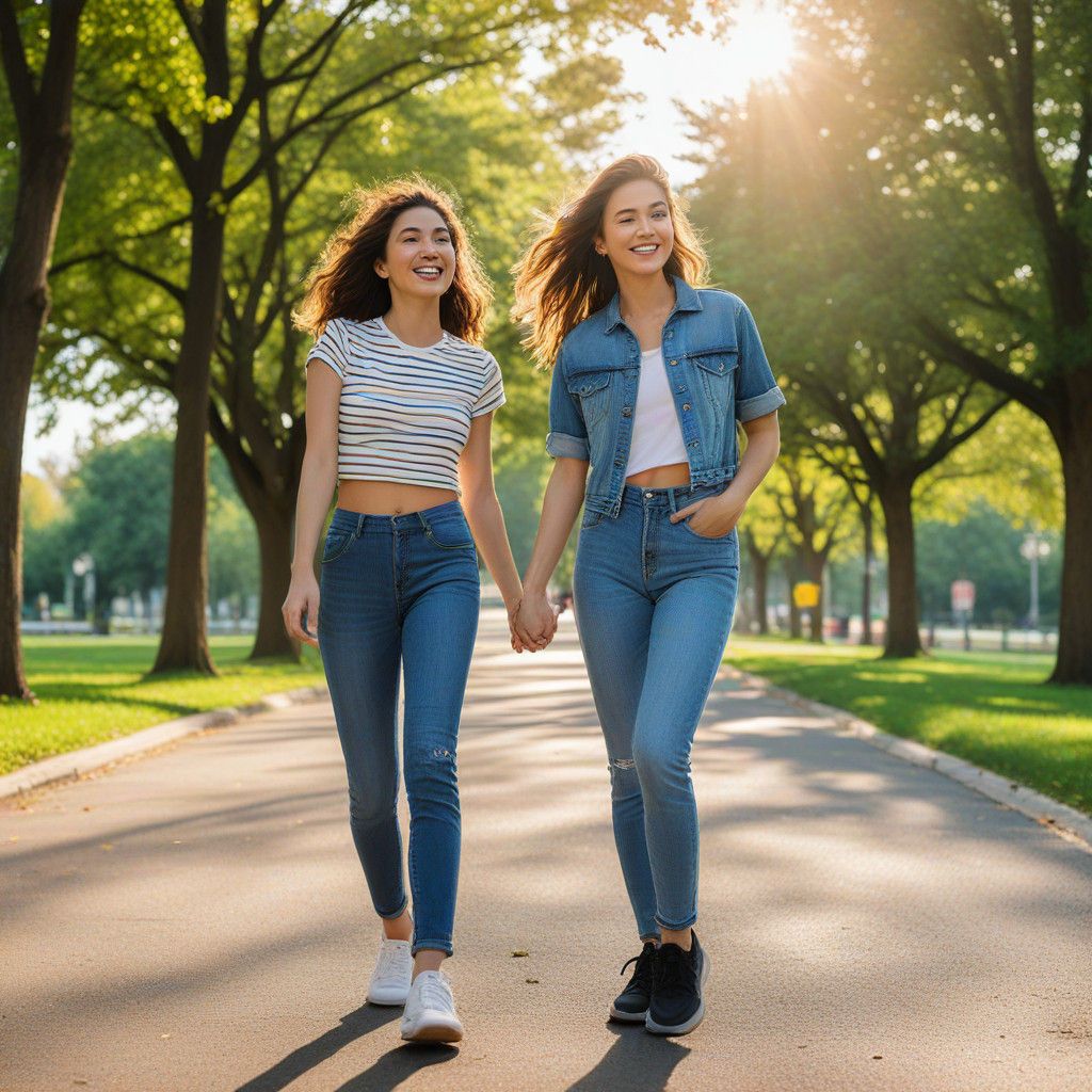 Best Friends in Sunny Park Digital Art