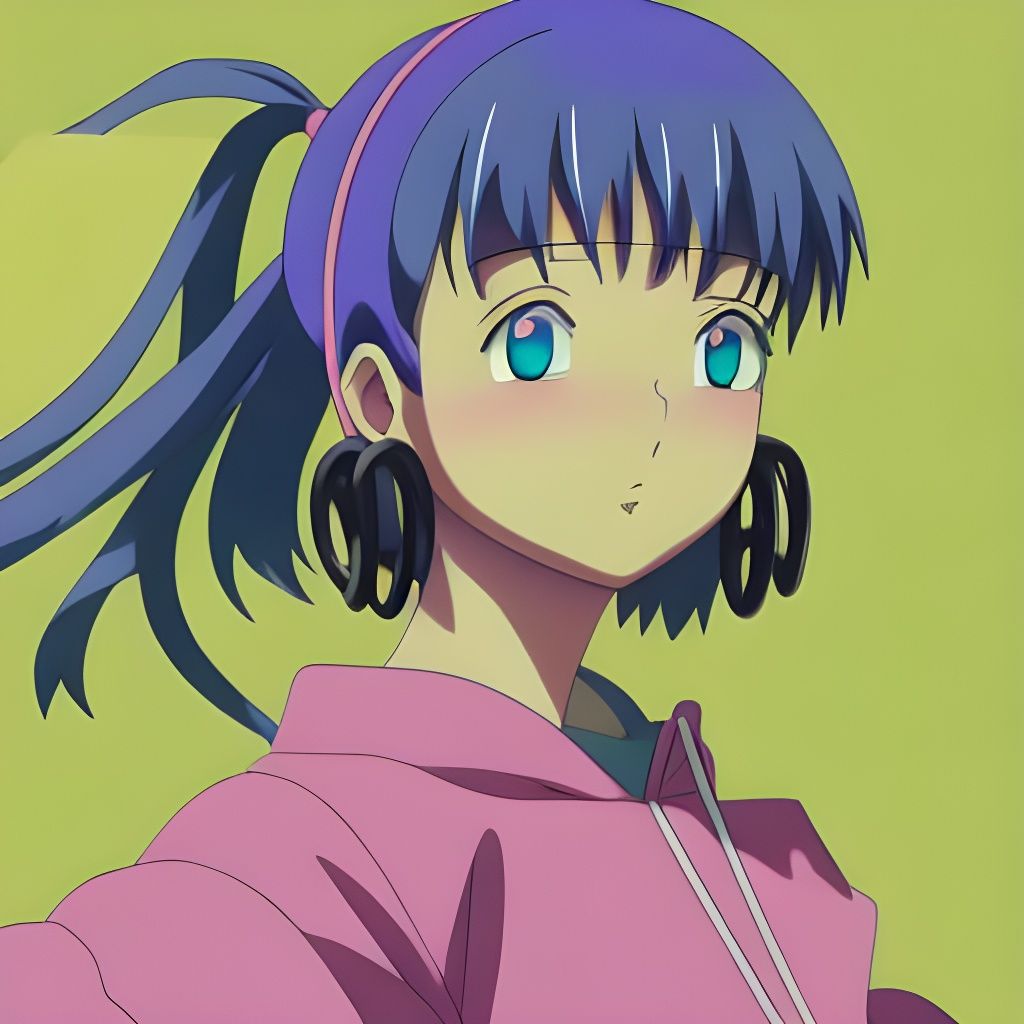 Pretty Girl Portrait in 90s Anime Style