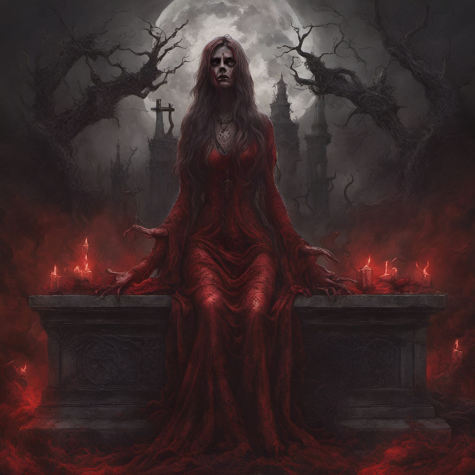 Eerie Satanic Ritual in Red Mist Cemetery