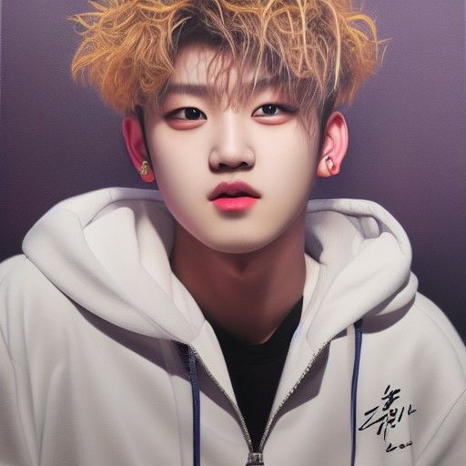 Bang Chan Portrait: Photorealistic Oil Painting