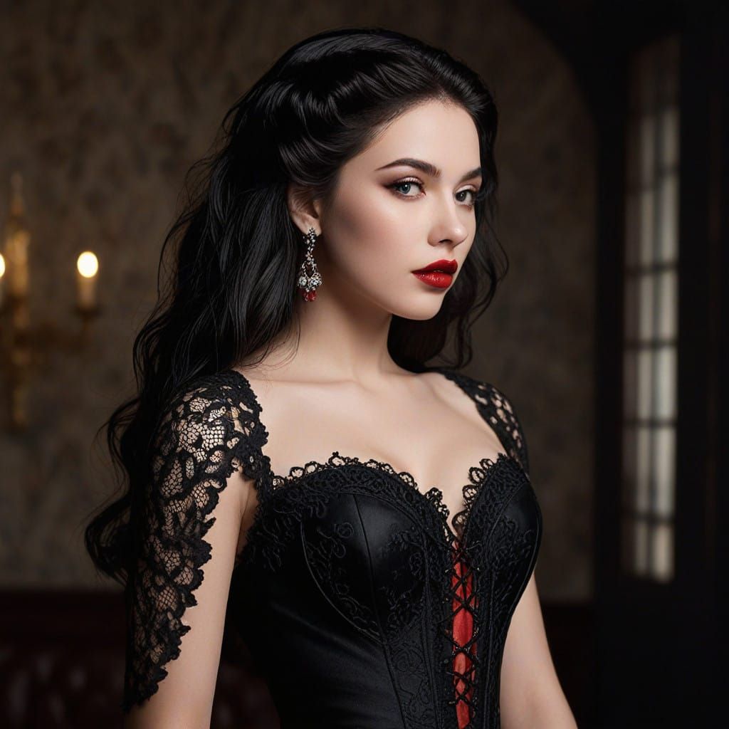 Gothic Beauty in Dark Elegance