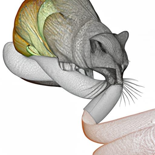 Cat-Duck Hybrid Eats Macaroni: Abstract Vector Art