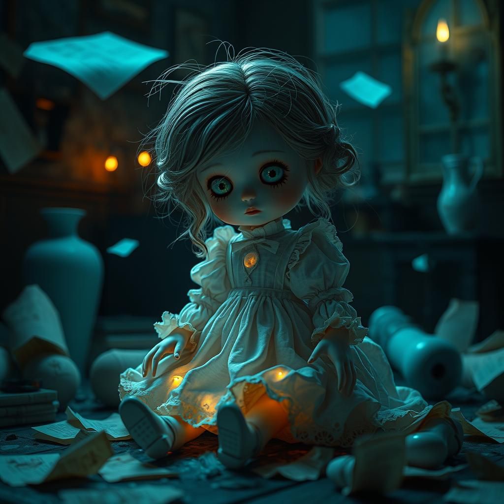 Creepy Cute Poltergeist Doll in Anime Style