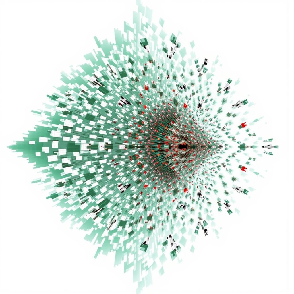 Abstract Glitch Art with Digital Artifacts