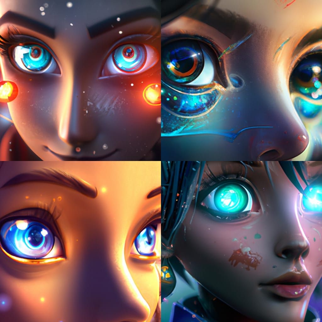 Starlight Eyes: Detailed Fantasy Concept Art