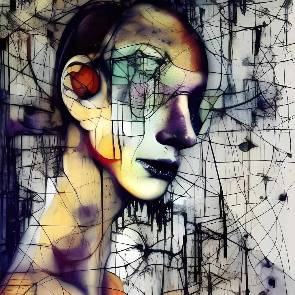 Surreal Claymation Portrait with Ink Drips