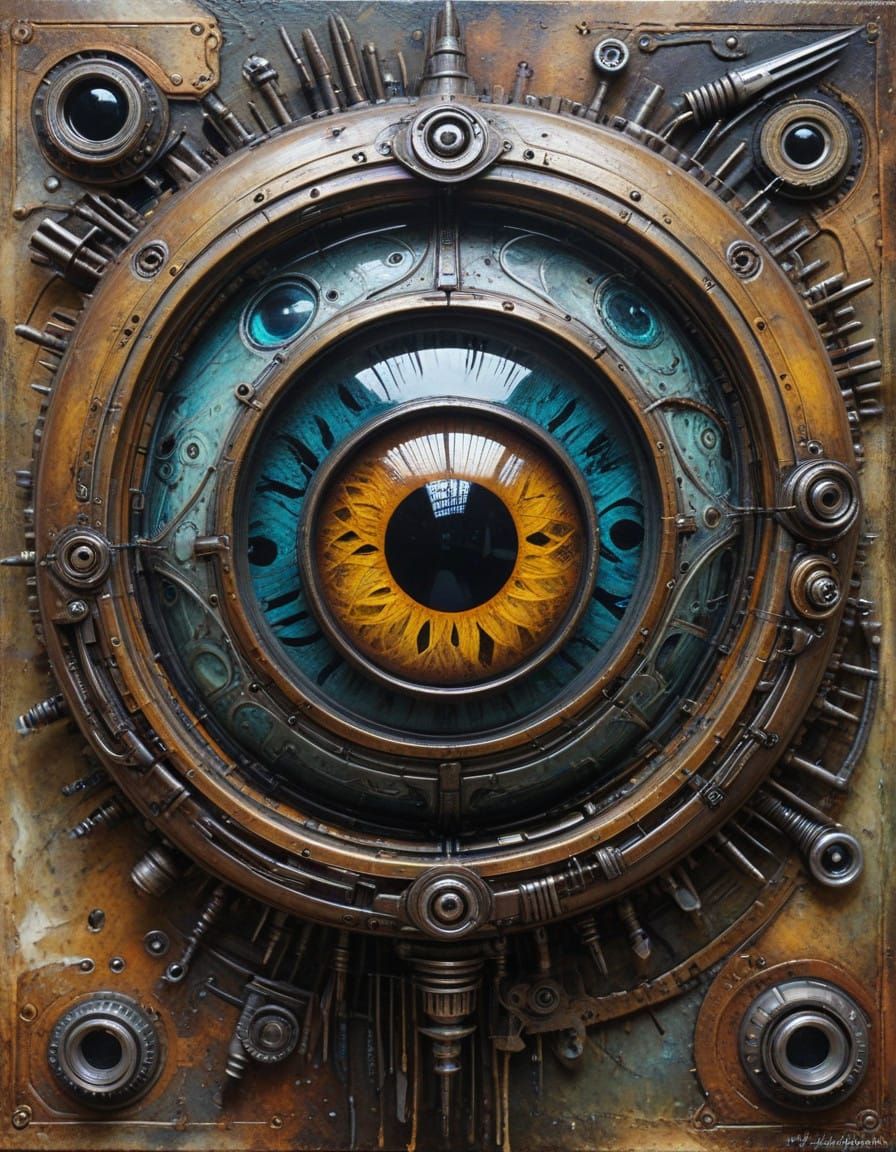 Dieselpunk Metaphysical Masterpiece with Buzzard's Eye