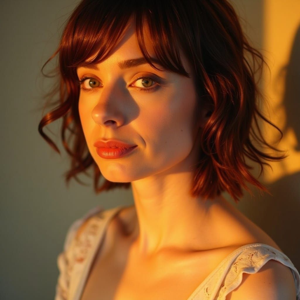 A Radiant Portrait of a Young Woman in Close Up